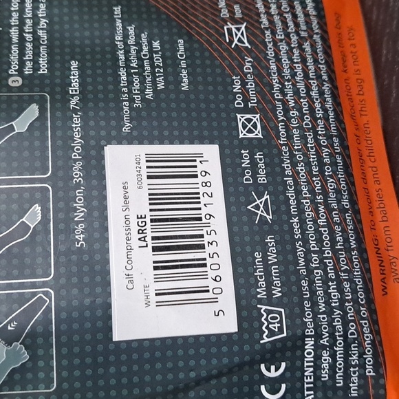 New Calf Compression Sleeves Unisex Large White - Picture 4 of 4